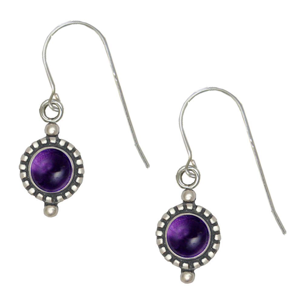 Sterling Silver Little Amethyst Gemstone Drop Dangle Earrings